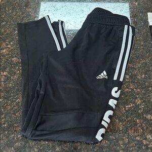 Adidas Black Joggers with White Accents